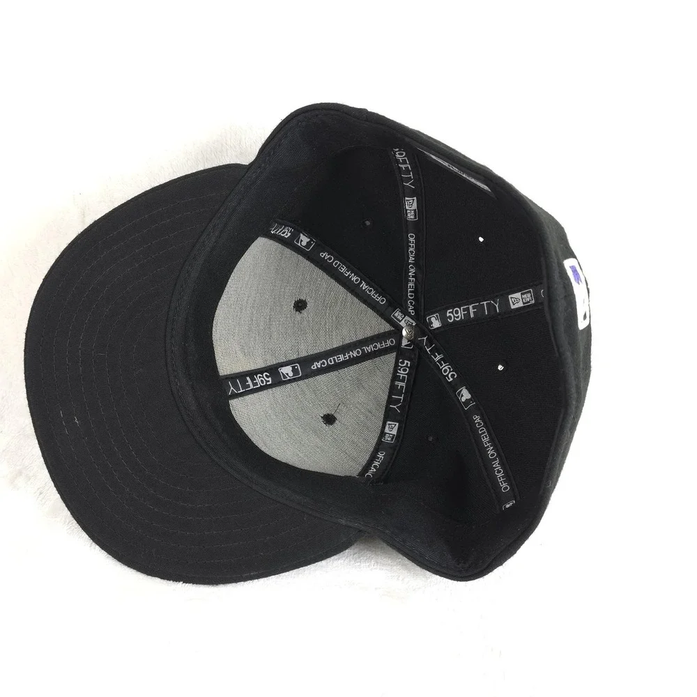 Colorado Rockies Hat On Field Players Cap Mens 7 5/8 Black MLB Baseball USA Made